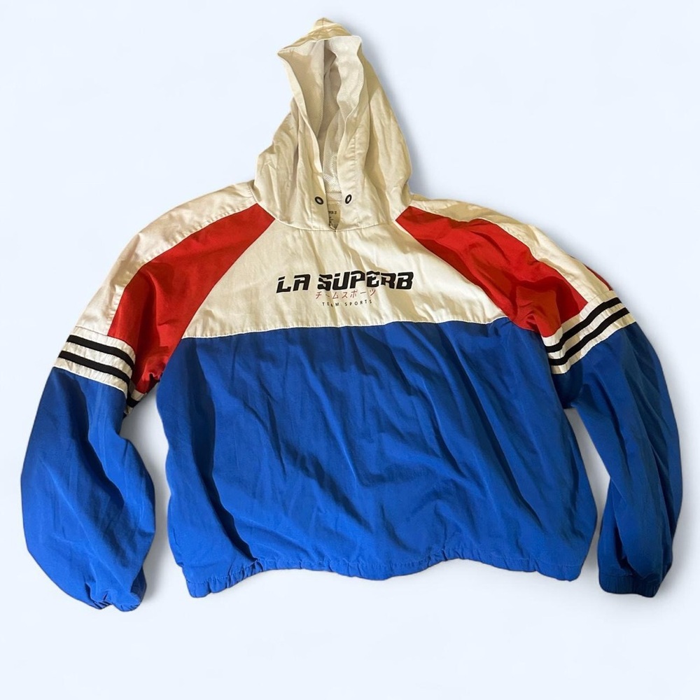 Forever 21 La Superb Windbreaker – Blue, White & Red